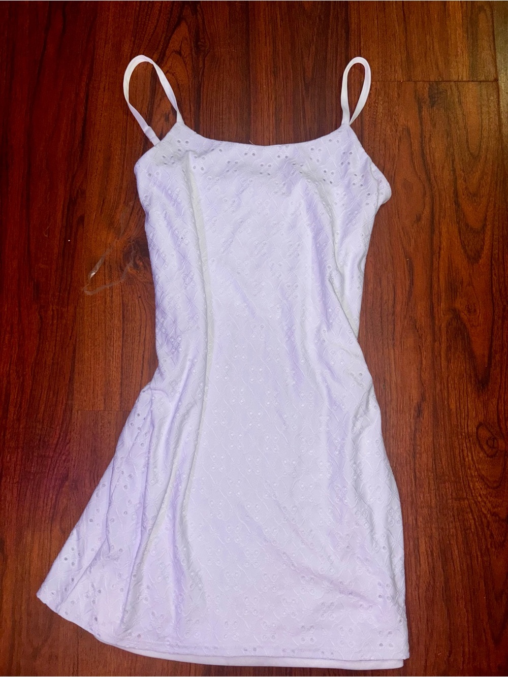 No Boundaries White Eyelet Slip with Spaghetti Straps
